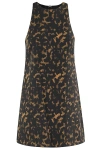 THEORY THEORY TORTOISESHELL PRINTED SLEEVELESS MINI SHIFT DRESS