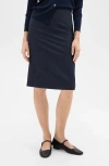 Theory Trace Slim Fit Stretch Wool Skirt In Nocturne Navy