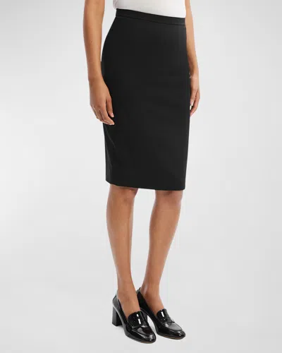 THEORY TRACEABLE WOOL KNEE-LENGTH PENCIL SKIRT