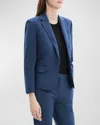Theory Trace Bracelet Sleeve Slim Fit Wool Blend Blazer In Ash Blue
