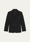 Theory Traceable Wool Slim Single-breasted Blazer In Multicolor