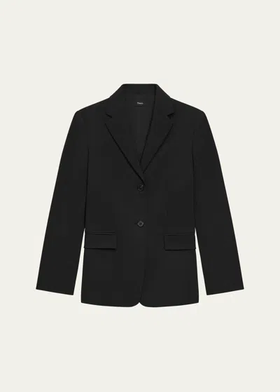 Theory Traceable Wool Slim Single-breasted Blazer In Multicolor
