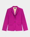 Theory Womens Deep Rose Staple Single-breasted Crepe Blazer In Wildflower