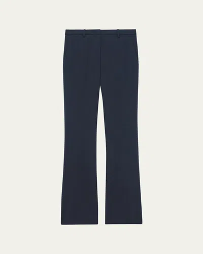 Theory Traceable Wool Slim Straight-leg Trousers In Navy