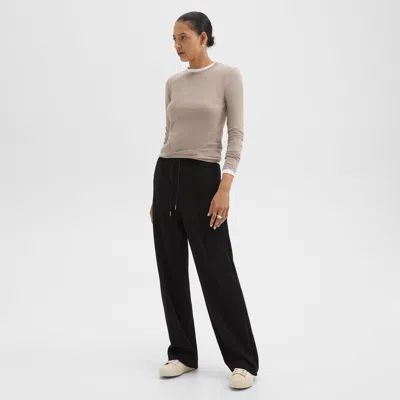 Theory Track Pant In Double-knit Jersey In Black