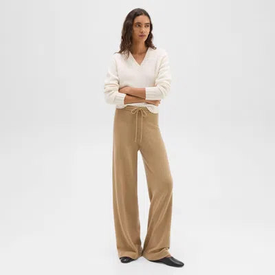 Theory Track Pant In Felted Wool-cashmere In New Camel