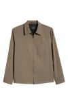 Theory Travel Motion Wool Blend Overshirt In Brown