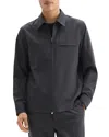 Theory Travel Regular Fit Wool Shirt Jacket In Charcoal Melange