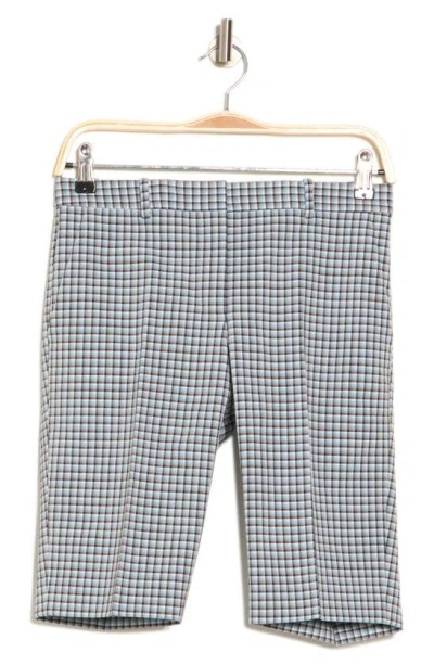 Theory Trecca Check Shorts In Blue Multi