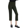 Theory Trecca Virgin Wool Pull-on Pants In Hunter Green Melange
