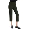 Theory Trecca Virgin Wool Pull-on Pants In Hunter Green Melange