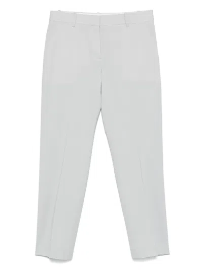 Theory Treeca Wool Blend Crop Pants In Grey