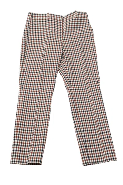 Theory Treeca 4 Cropped Gingham Pants In Multicolor Polyester