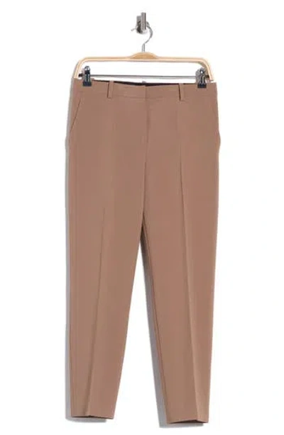Theory Treeca Crepe Pants In Brown