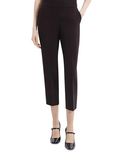 Theory Treeca 2 Cropped Stretch-wool Slim-leg Pants In Black