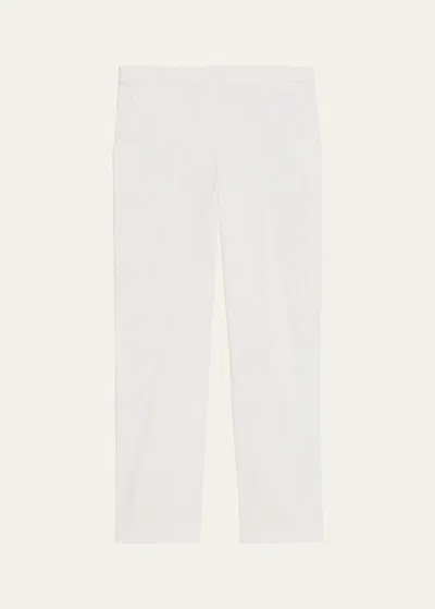Theory Treeca Cropped Slim Pull-on Trousers In White