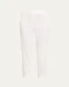 Theory Treeca Cropped Slim Pull-on Pants In White