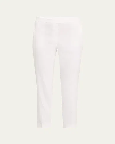 Theory Treeca Cropped Slim Pull-on Pants In White