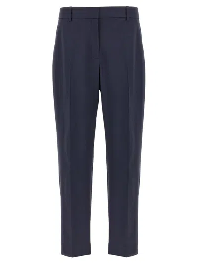 Theory Treeca Cropped Tailored Trousers In Blue