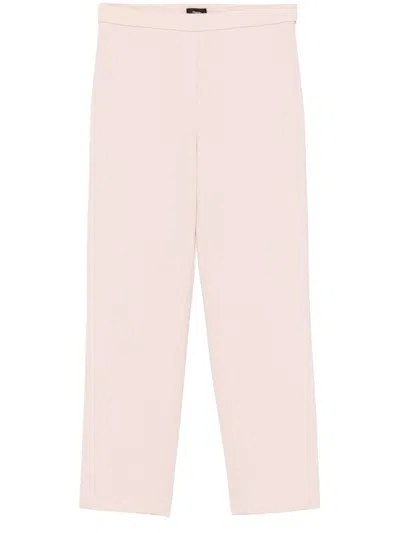 Theory Treeca Cropped Trousers With Elasticated Waist In Pink