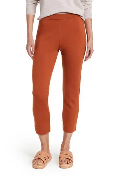 Theory Treeca Empire Wool Ankle Pants In Brown