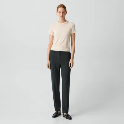 Theory Treeca Full Length Pant In Admiral Crepe In Blue