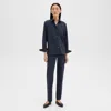 Theory Treeca Full Length Pant In Good Wool In Nocturne Navy