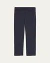 Theory Treeca Good Linen Cropped Pull-on Ankle Pants