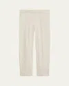Theory Treeca Good Linen Cropped Pull-on Ankle Pants
