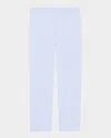 Theory Treeca Good Linen Cropped Pull-on Ankle Pants In Pearl Blue