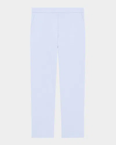 THEORY TREECA GOOD LINEN CROPPED PULL-ON ANKLE PANTS
