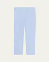 Theory Treeca Good Linen Cropped Pull-on Ankle Pants In Skylt