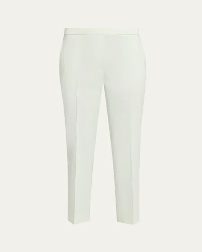 Theory Treeca Good Linen Cropped Pull-on Ankle Pants In White