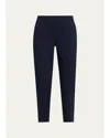 Theory Treeca Good Linen Cropped Pull-on Ankle Pants In Blue