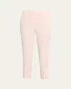 Theory Treeca Good Linen Cropped Pull-on Ankle Pants In Warm Pink