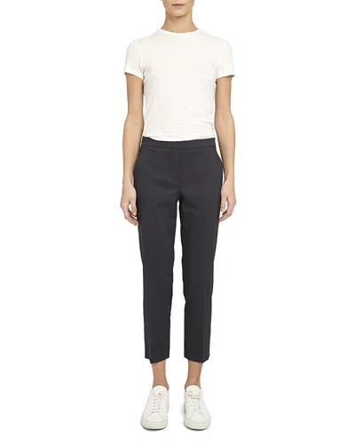 Theory Treeca 'good Linen' Pull-on Pants In Black