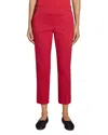 Theory Treeca Good Linen Cropped Pull-on Ankle Pants In Cherry