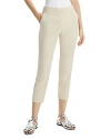 Theory Treeca Good Linen Cropped Pull-on Ankle Pants In Straw