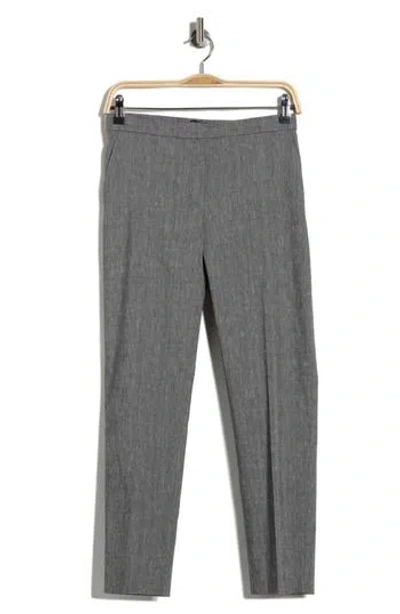 Theory Treeca Linen Blend Crop Pants In Gray