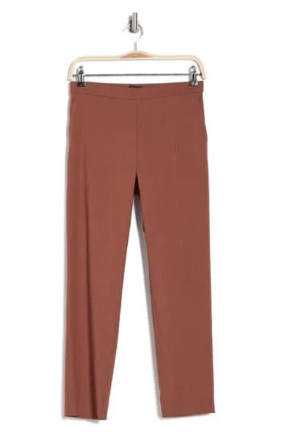 Theory Treeca Linen Blend Crop Pull-on Pants In Terracotta