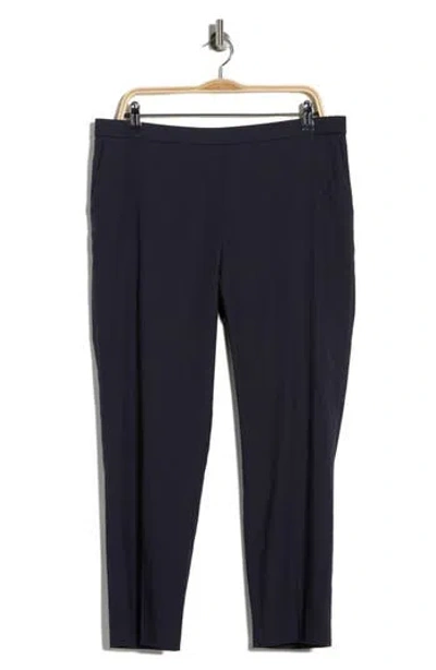 Theory Treeca Linen Blend Crop Pull-on Pants In Blue