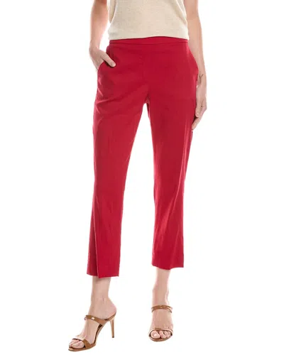 Theory Treeca Linen-blend Pant In Red