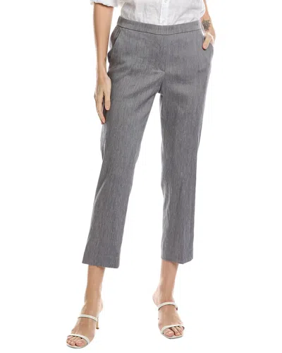 Theory Treeca Linen-blend Pull-on Pant In Blue
