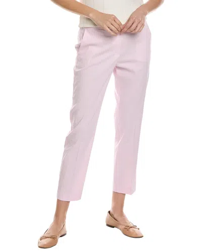 Theory Treeca Linen-blend Pull-on Pant In Pink