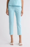 Theory Treeca Linen Blend Pull-on Crop Pants In Blue