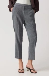 Theory Treeca Linen Blend Pull-on Crop Pants In Gray