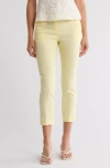 Theory Treeca Linen Blend Pull-on Crop Pants In Yellow