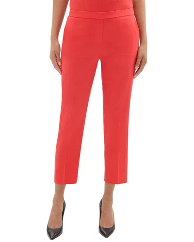 Theory Treeca Linen-blend Pant In Red