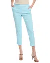 Theory Treeca Linen Blend Pull-on Crop Pants In Blue