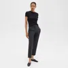Theory Treeca Pant In Good Wool In Charcoal Melange